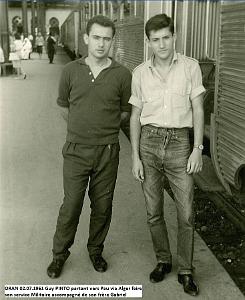 SRVC MLT0 - ORAN - La Gare- Depart de Guy via Alger pour S.M. a Pau- Gabriel et Guy  Pinto  02.07.1961 a